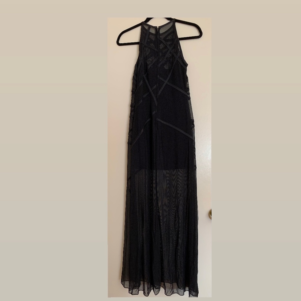 Tadaski Black, Petite Small, Short Dress with Long Sheer net overlay, Zip Back